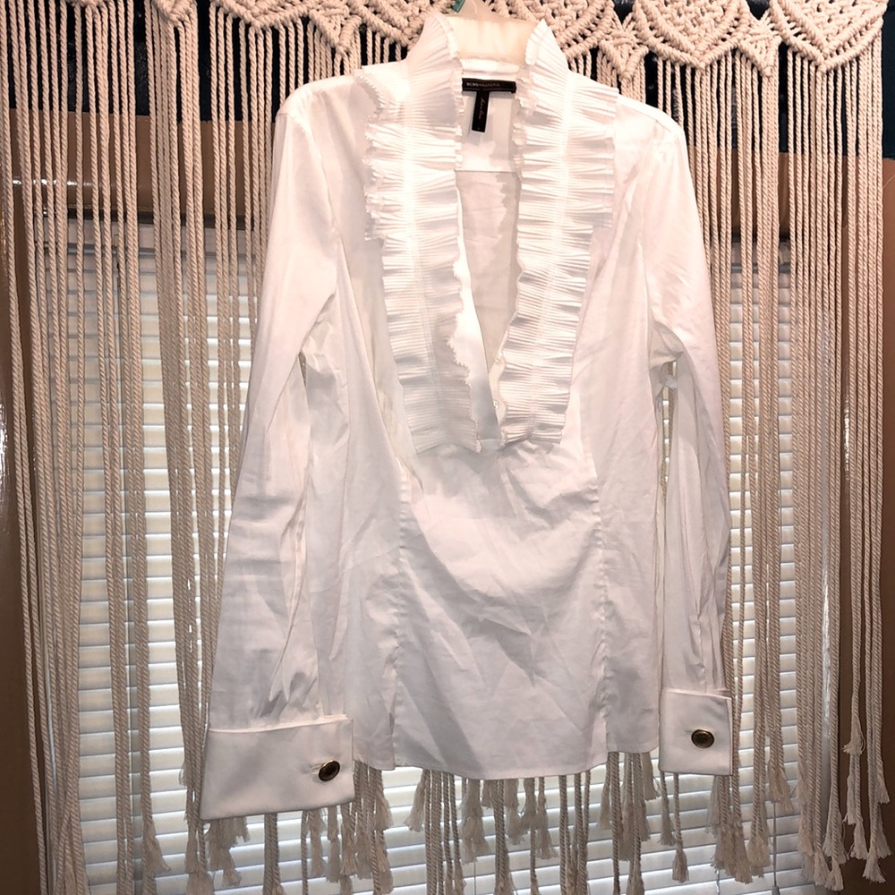 BCBG white dress blouse